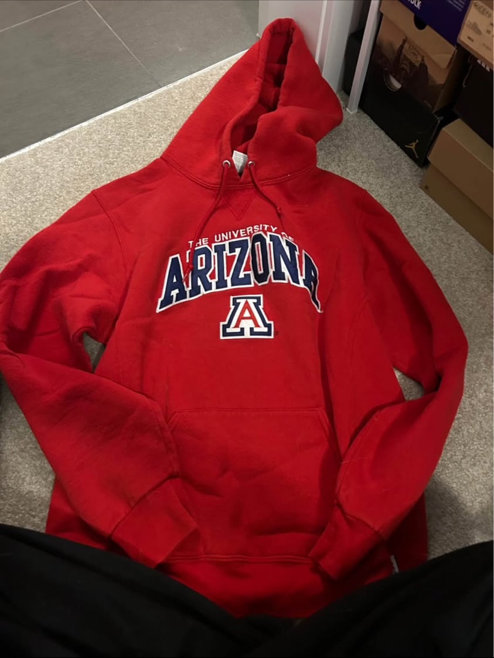 Arizona Crewneck Hoodie in Red - Collegiate Pullover